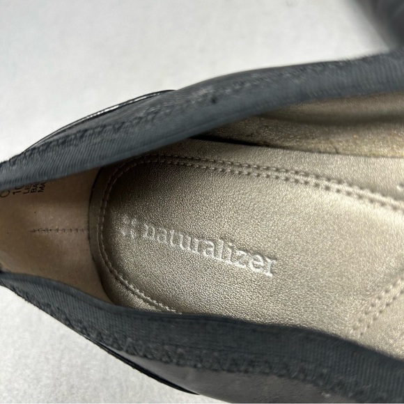 NATURALIZER WOMEN'S CHLOE BLACK LEATHER SHINY CAP TOE FLATS SHOES SIZE 5.5M - Picture 9 of 13